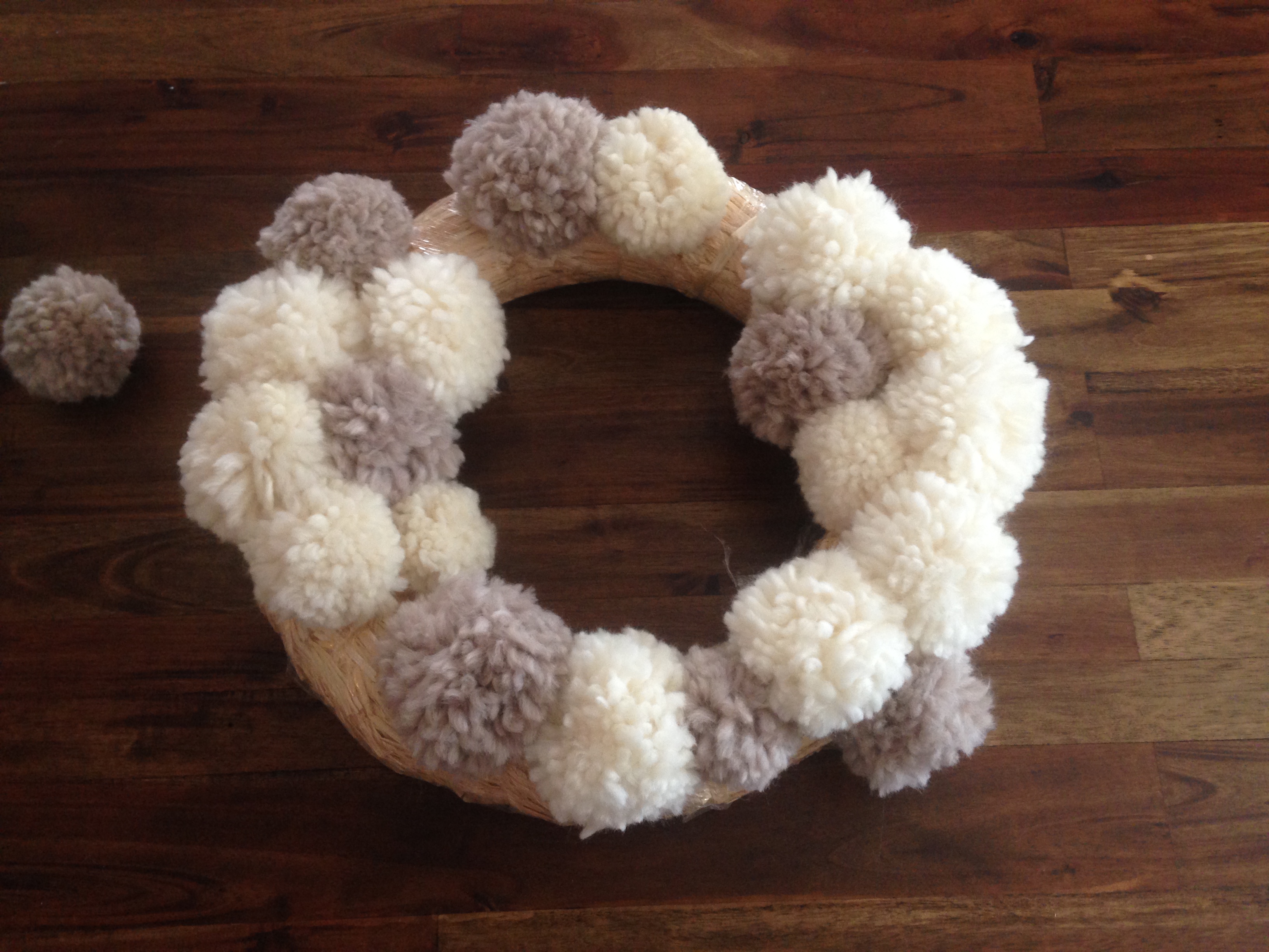 Anthropologie Inspired~ Wool Pom Pom Wreath - Clever Bloom
