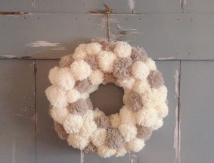 This Anthropologie Inspired Wool Pom Pom Wreath is beautiful and perfect for any time of the year! Click here for details!