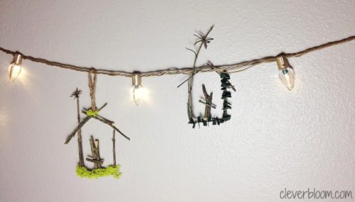 DIY~Stick Nativity Ornament. All you need is sticks and a hot glue gun!