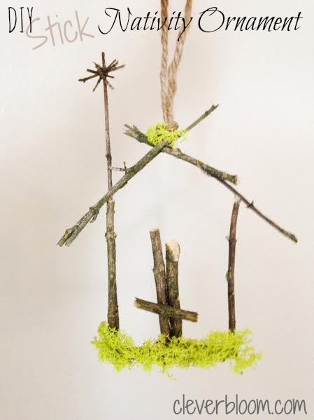 DIY~Stick Nativity Ornament. All you need is sticks and a hot glue gun!