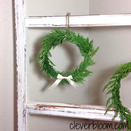 Easy DIY mini wreath. Display in multiples aroun the house!