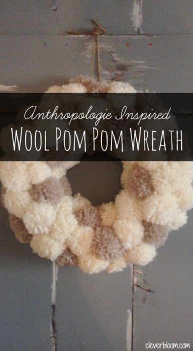 Anthropologie Inspired Wool Pom Pom Wreath