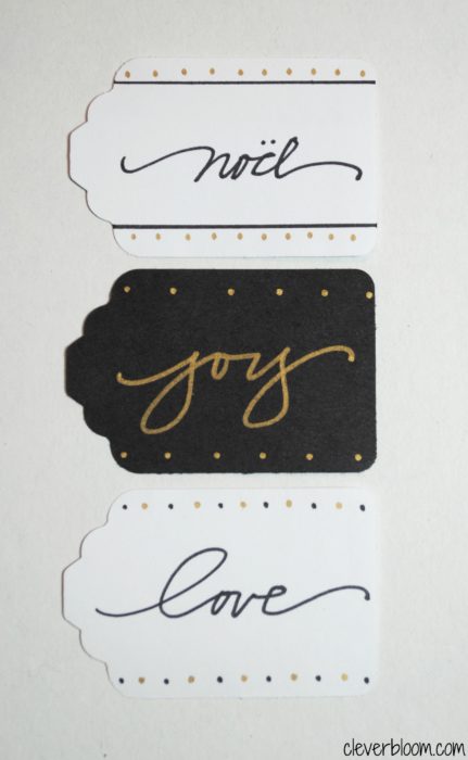 Free Printable! Hand drawn gift tags. Black, White, and Gold.