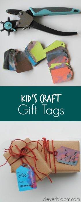 Do you have a bunch of your children's art work laying around?  Don't know what to do with it all?  Why not recycle them into gift tags?!  visit cleverbloom.com for a tutorial.