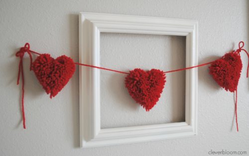 This Valentine's Pom Pom Heart Bunting is so cute! It's really unique and so fun to make. Visit cleverbloom.com for a tutorial with lots of step by step pictures.