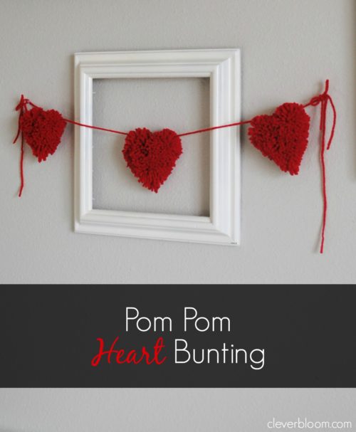 This Valentine's Pom Pom Heart Bunting is so cute! It's really unique and so fun to make. Visit cleverbloom.com for a tutorial with lots of step by step pictures.