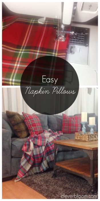 Easy cloth napkin pillow tutorial. Make pillows so much cheaper!