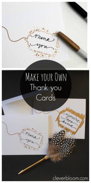 Make these easy DIY Thank You Cards with very few supplies. Click here for tutorial!