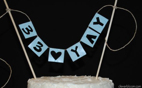 Learn how to make this Simple but super cute Washi Tape Cake Banner on cleverbloom.com