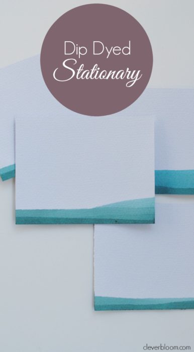 Learn how to make this beautiful dip-dyed stationary using Rit Dye and watercolor paper. This technique is perfect for stationary, cards, gift tags, business cards, and more.