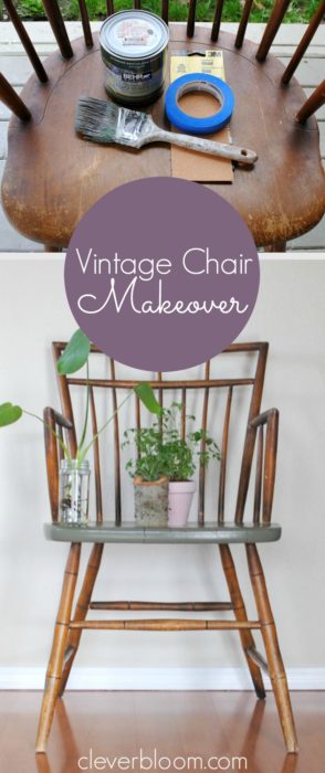 Learn how to makeover a vintage chair with minimal work. A little paint can add a lot of character!Learn how to make-over an old chair with minimal work. A little paint can add a lot of character!