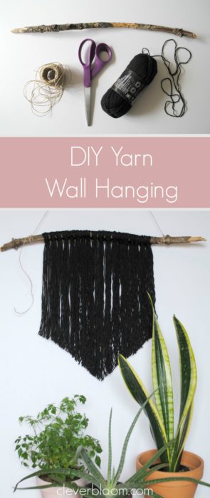 Do you have an empty space on your wall that needs to be filled? This DIY Yarn Wall Hanging is perfect! It's simple, inexpensive and very customizable. You won't believe how easy it is and it takes no time at all!