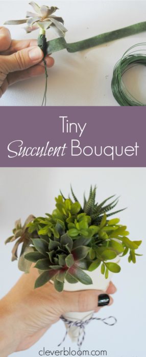 Make a Tiny Succulent Bouquet for any occasion! And when you're done with the bouquet re-pot the succulents! Win/Win!!