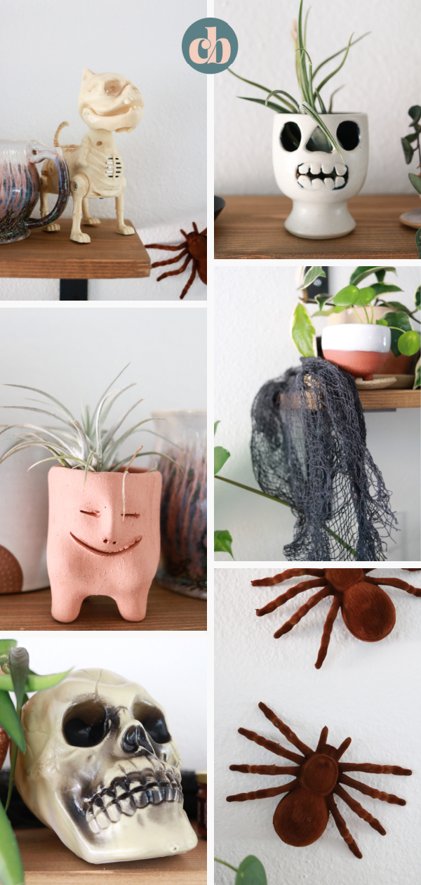 Simple Halloween Shelf Ideas that are inexpensive and easy to create. Clever Bloom